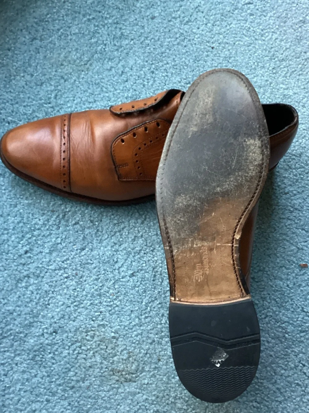 Allen Edmonds Tan Leather Cap-Toe Derbys